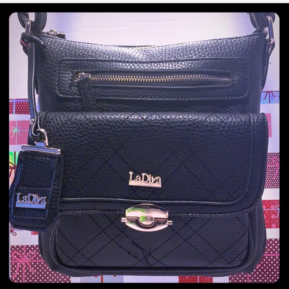 GentlyUsed La Diva Black CrossbodySling Bag.